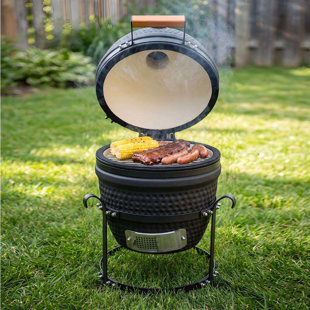 烤串户外13英寸BBQ烤肉焖烤架陶瓷烧烤炉厂家直销露营炭烤炉网红