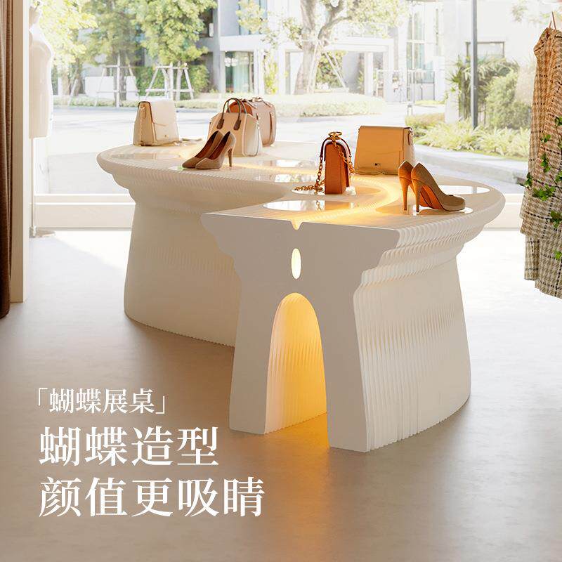 十八纸样品展示架蝴蝶展架博物馆发光展示柜珠宝饰品产品陈列柜台