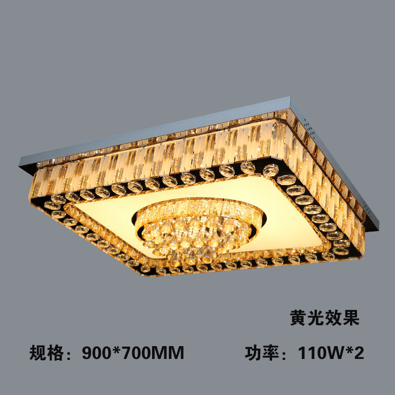 现代简约长方形客厅灯 餐厅灯 厂家直销LED不锈钢线割水晶吸顶灯