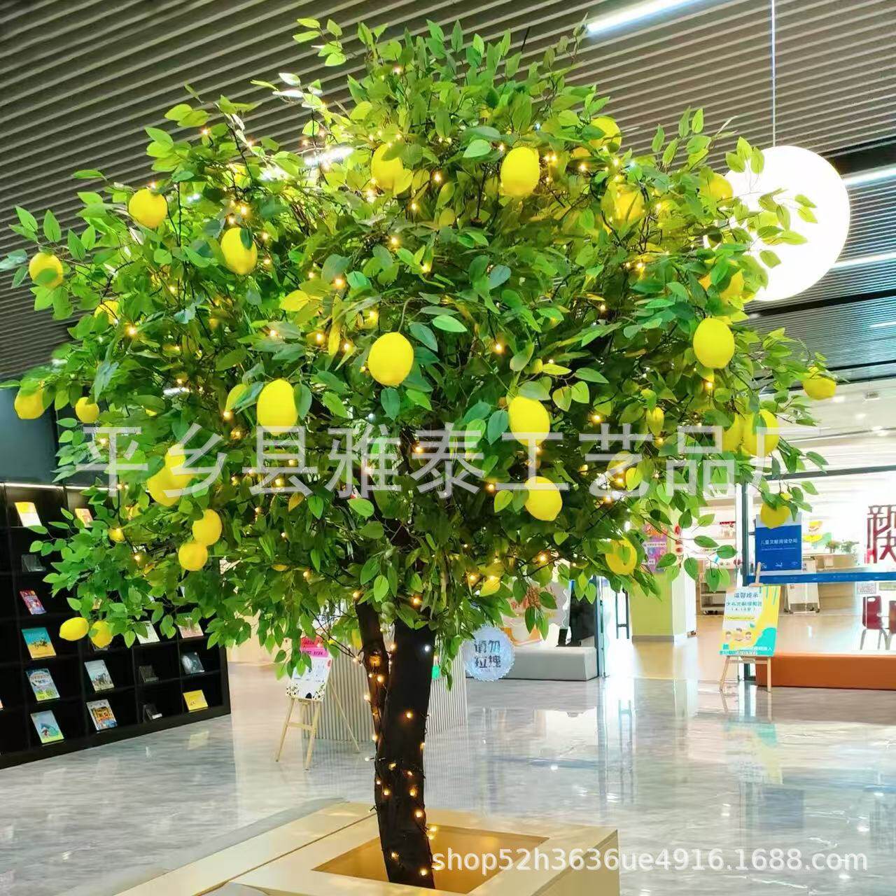 仿真柠檬树仿真水果大型假树简约室内外橱窗玄关装饰落地道具摆件