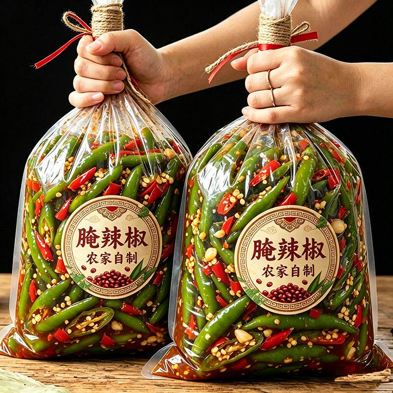腌辣椒香辣下饭菜江西味道辣菜辣椒酱咸菜泡菜脆辣青椒坛子凉拌菜