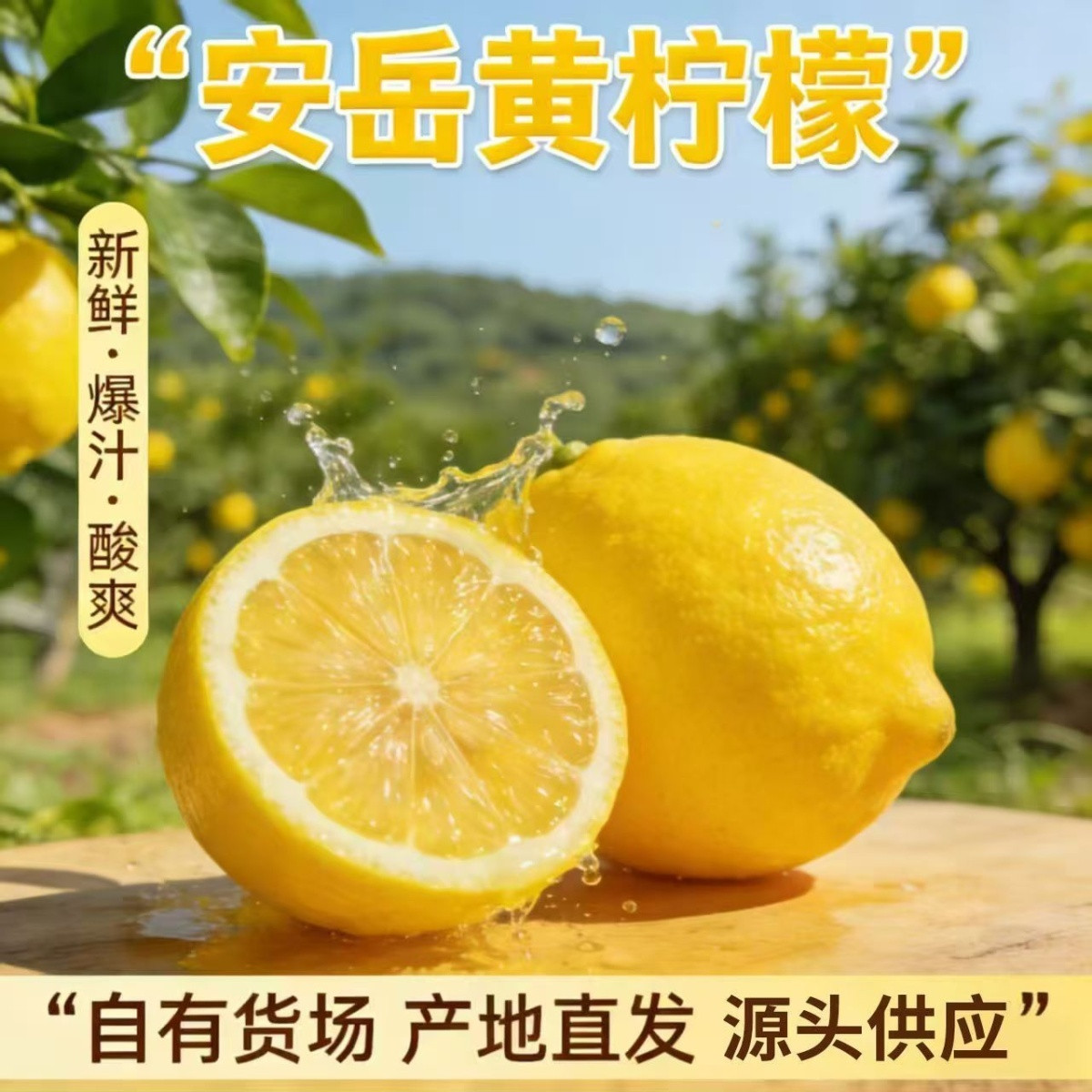 酸爽多汁四川安岳黄柠檬鲜果