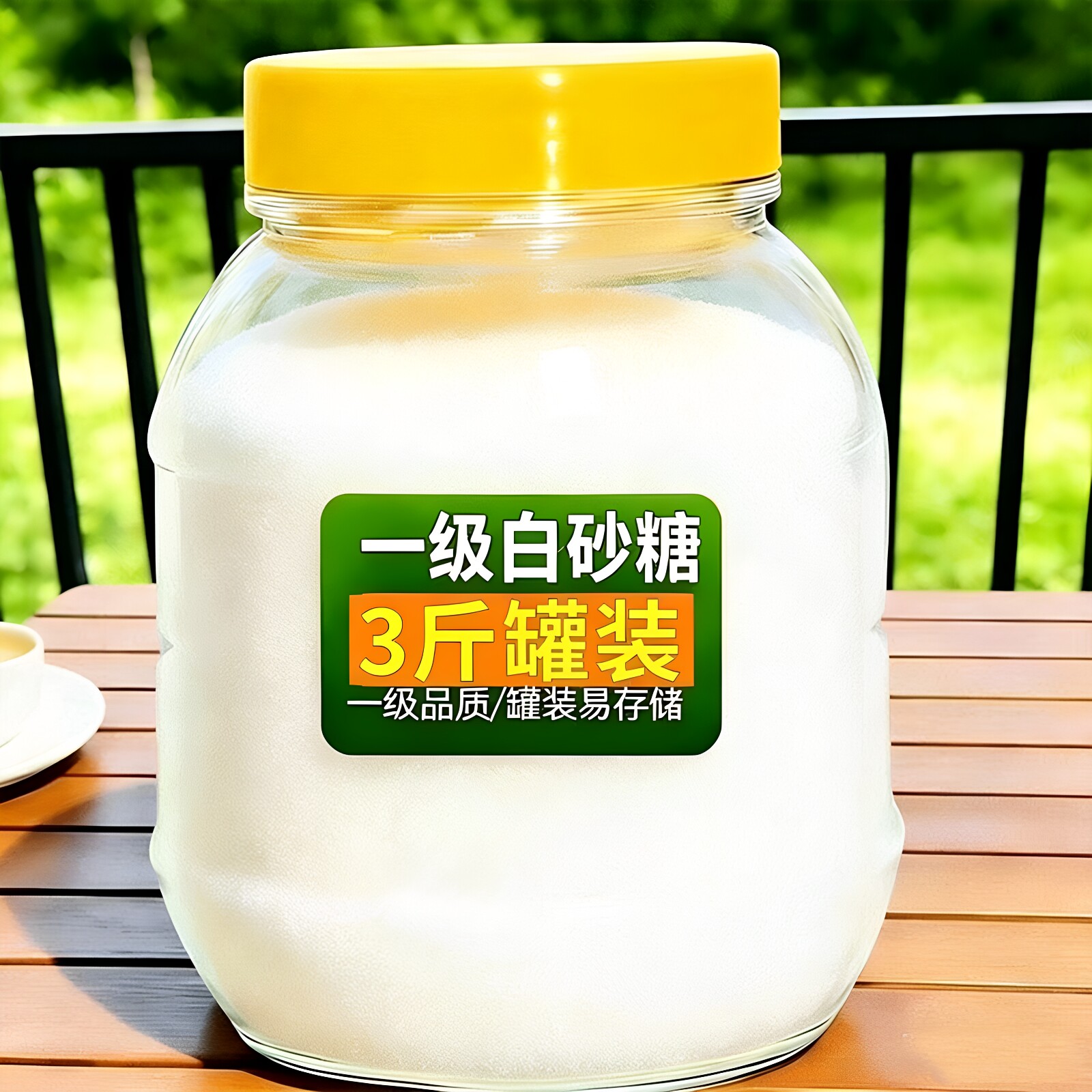 云南正宗甘蔗白砂糖3斤大罐装