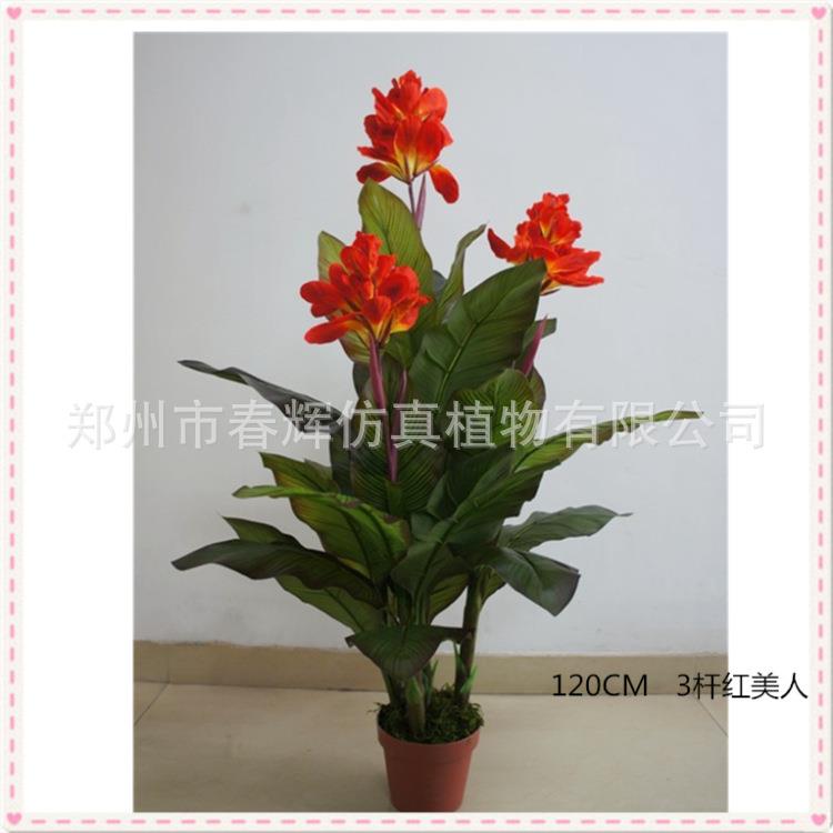 仿真红美人大型植物美人蕉天堂鸟盆栽室内客厅落地假绿植摆件装饰