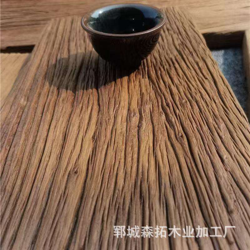老榆木风化木板禅意摄影拍照背景板干泡台旧门板古朴老木头茶杯托