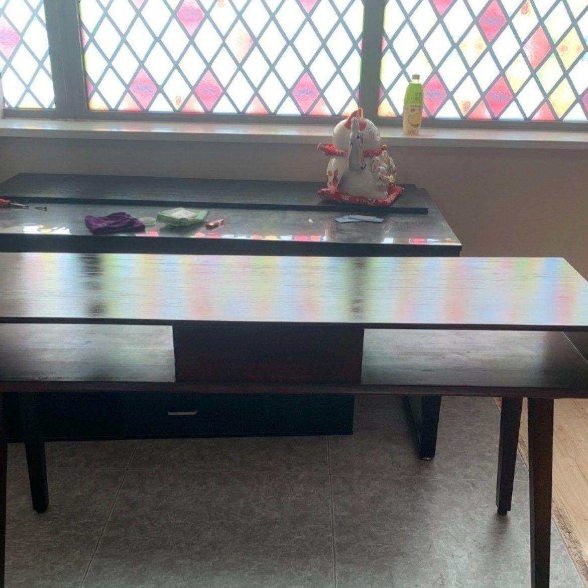 实木美式美甲台单双人简约吸尘器美甲桌椅套装经济型复古风美甲桌