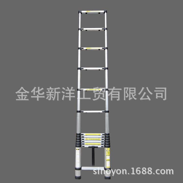 伸缩梯3.8米铝合金单梯多功能登高家用梯竹节梯收缩一字梯子