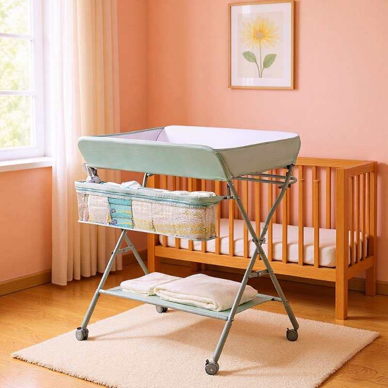 尿布台婴儿护理台按摩抚触台新生儿换尿不湿宝宝可折叠婴儿床