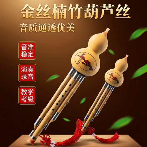 金丝楠竹葫芦丝C调儿童初学专用降b调专业演奏葫芦丝乐器楠竹音管