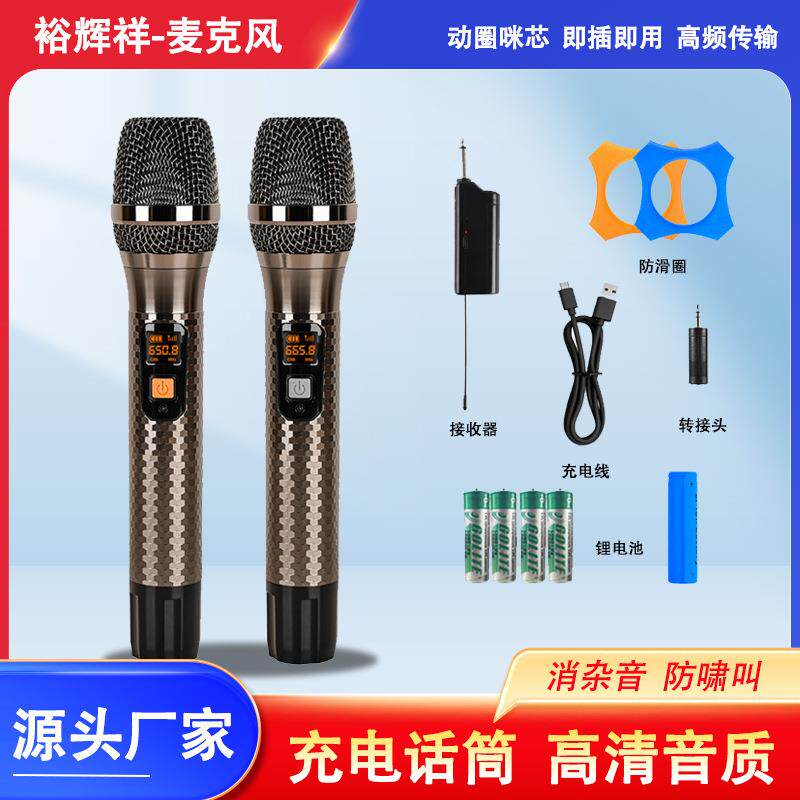 高音质无线麦克风一拖二无线麦克风婚庆舞台演出功放音响麦克风