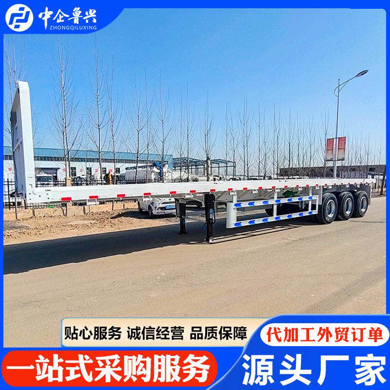跨境外贸轻掘量化平板半挂件车工程机械02/大运输神器挖半机挂车