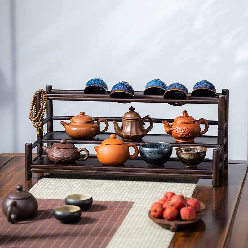 桌面置物架多层杯子收纳架桌上茶具沥水小尺寸可移动感博古架