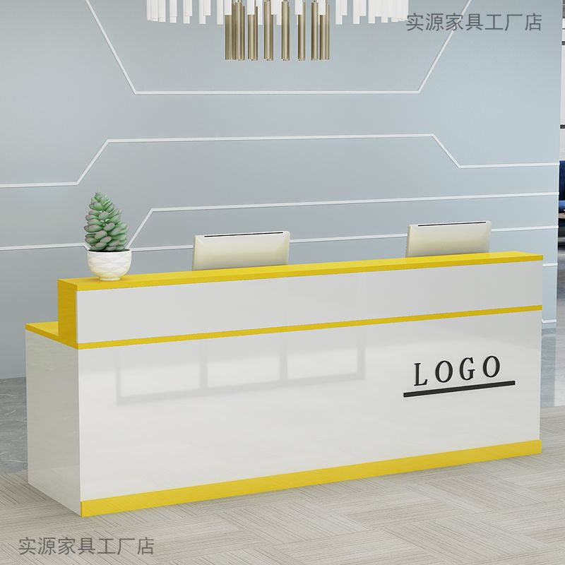烤漆前台迎宾台服装店铺收银台小型吧台桌现代公司简约前台接待台