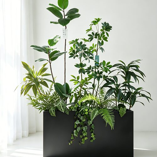 绿植花箱花槽植物造景商场奶茶店室内外假树隔断装饰摆件布置