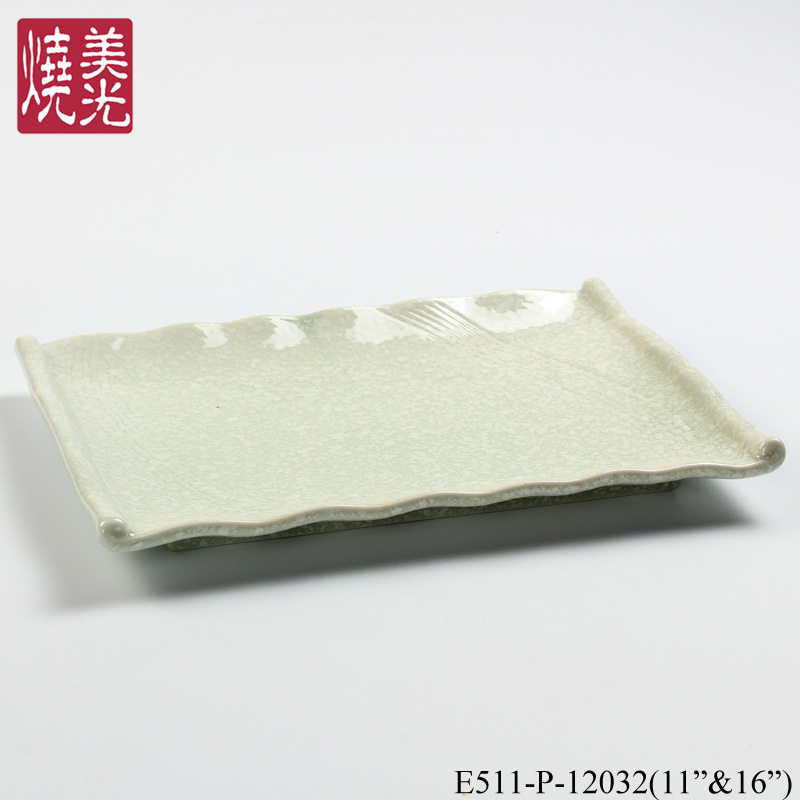 美光烧11寸卷形陶瓷寿司盘