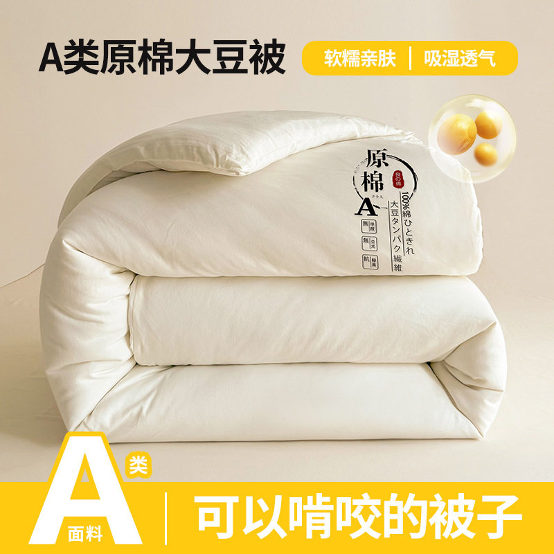 2025新款超柔水洗棉冬被原棉大豆被纤维被夏凉被春秋被冬被子被芯