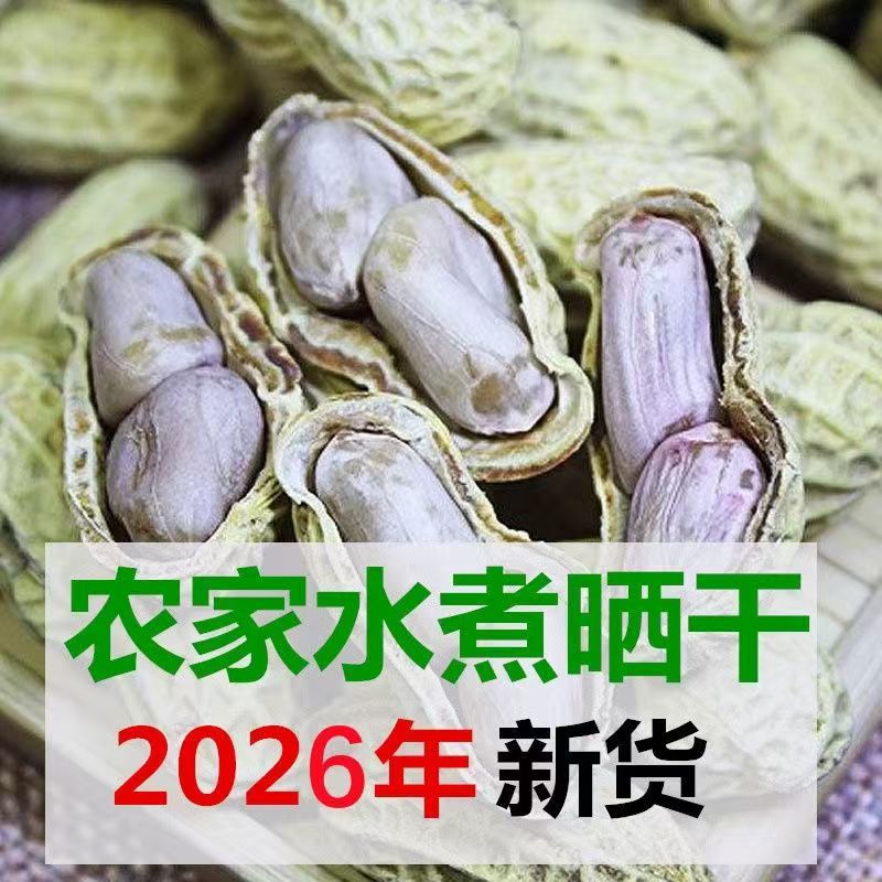 农家水煮花生晒干盐水花生咸味白玉咸干有嚼劲一斤