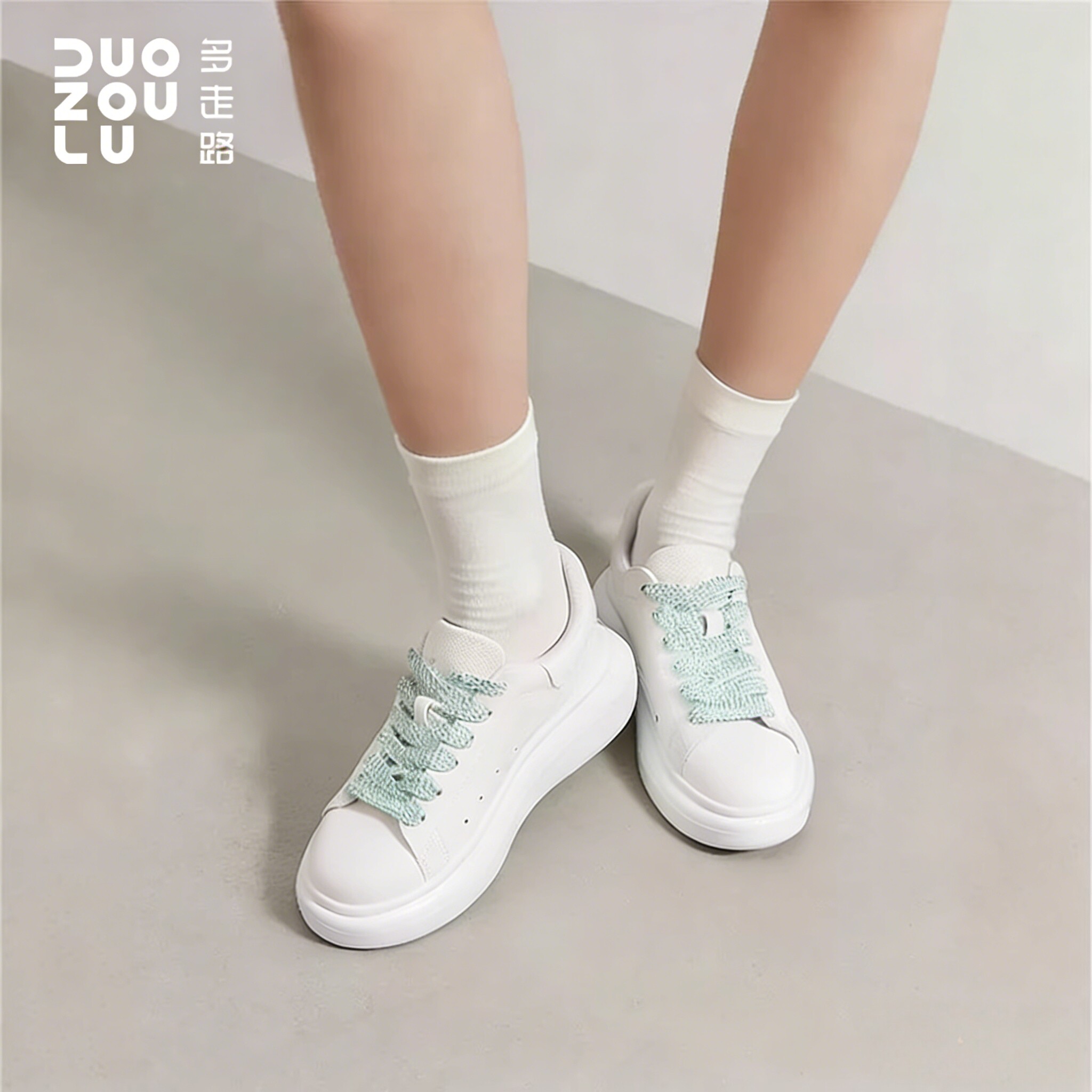 多走路超感丨小白鞋厚底男女同款免系带轻便网面透气运动休闲板鞋