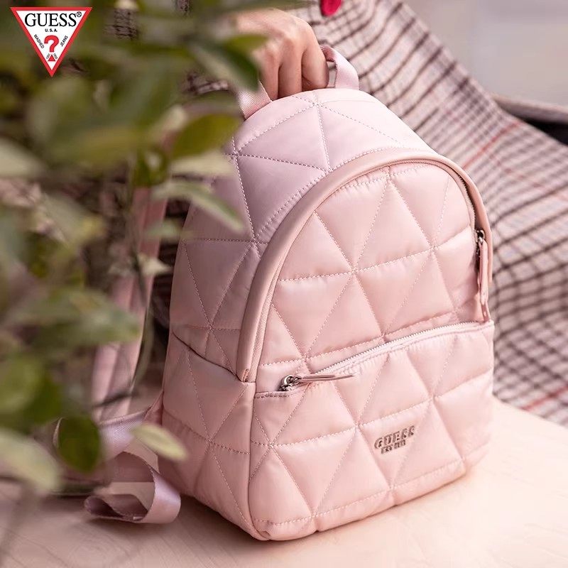 GUESS盖尔斯女双肩包女书包轻便后背包粉色旅行包时尚包包休闲包