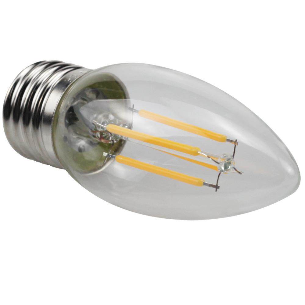 跨境8个一盒 C35LED灯泡清光 透明玻璃 蜡烛灯装饰照明暖光灯E27