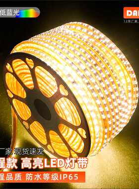 工程led灯带户外防水220v客厅外墙专用室外暖光白暖色高压带灯条