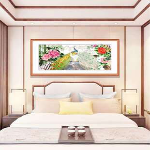 新中式风格牡丹刺绣装饰画挂画古典风春色满神州牡丹和靠山