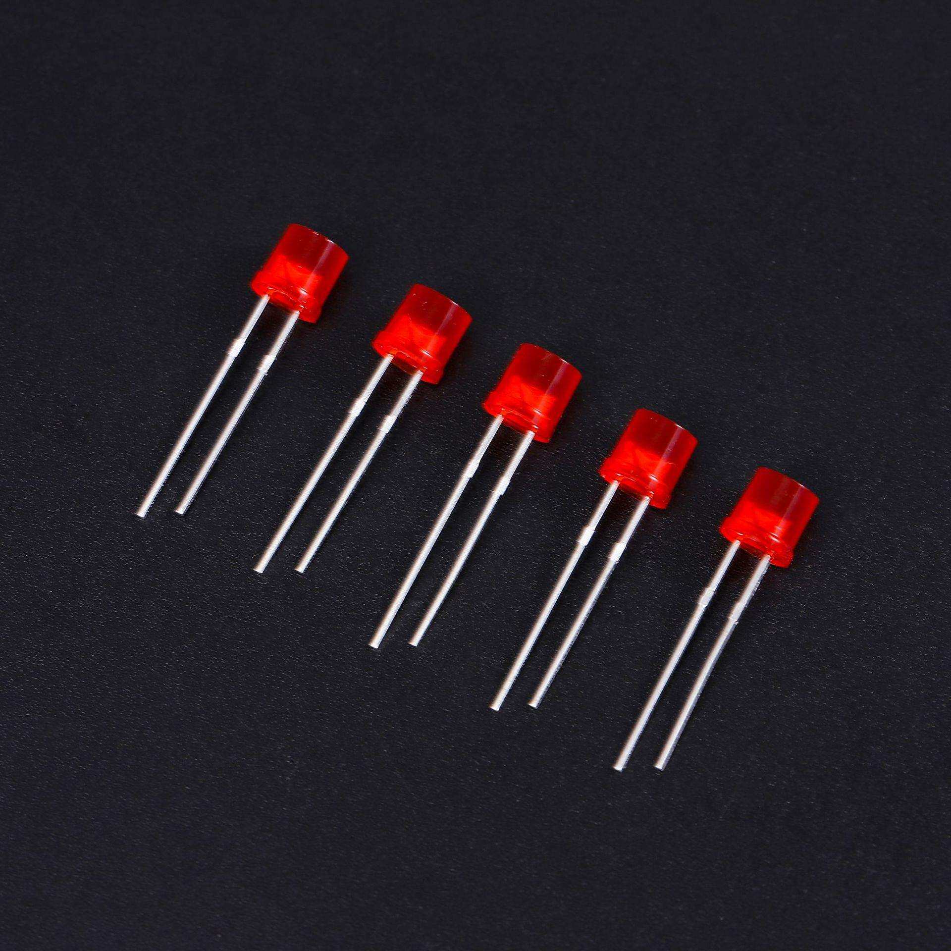 f5 5mm平头led灯珠红发红绿发绿黄发黄蓝发蓝光发光二极管