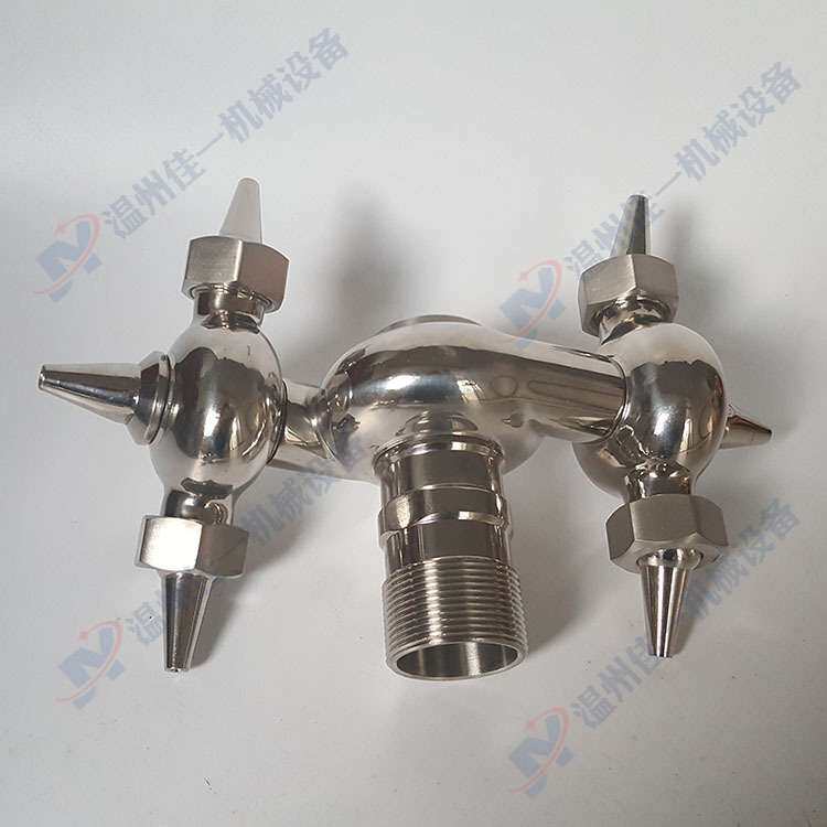 温州产不锈钢牛角洗罐器 双循环洗罐器 六角洗罐器 万向型洗罐器