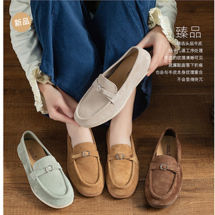 BODIESS平跟手工缝制LP乐福鞋女 2026年新款韩版一脚蹬轻奢女单鞋