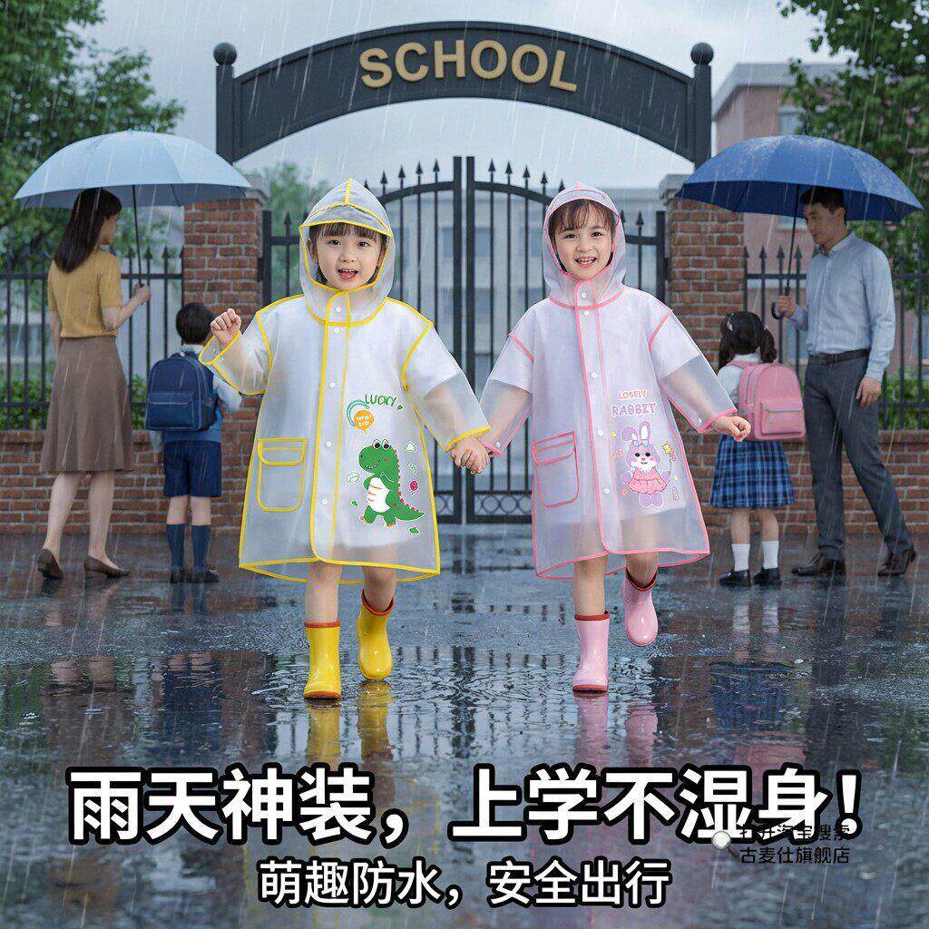 儿童雨衣小学生专用男童防水雨鞋套装幼儿园女宝宝全身防水雨披