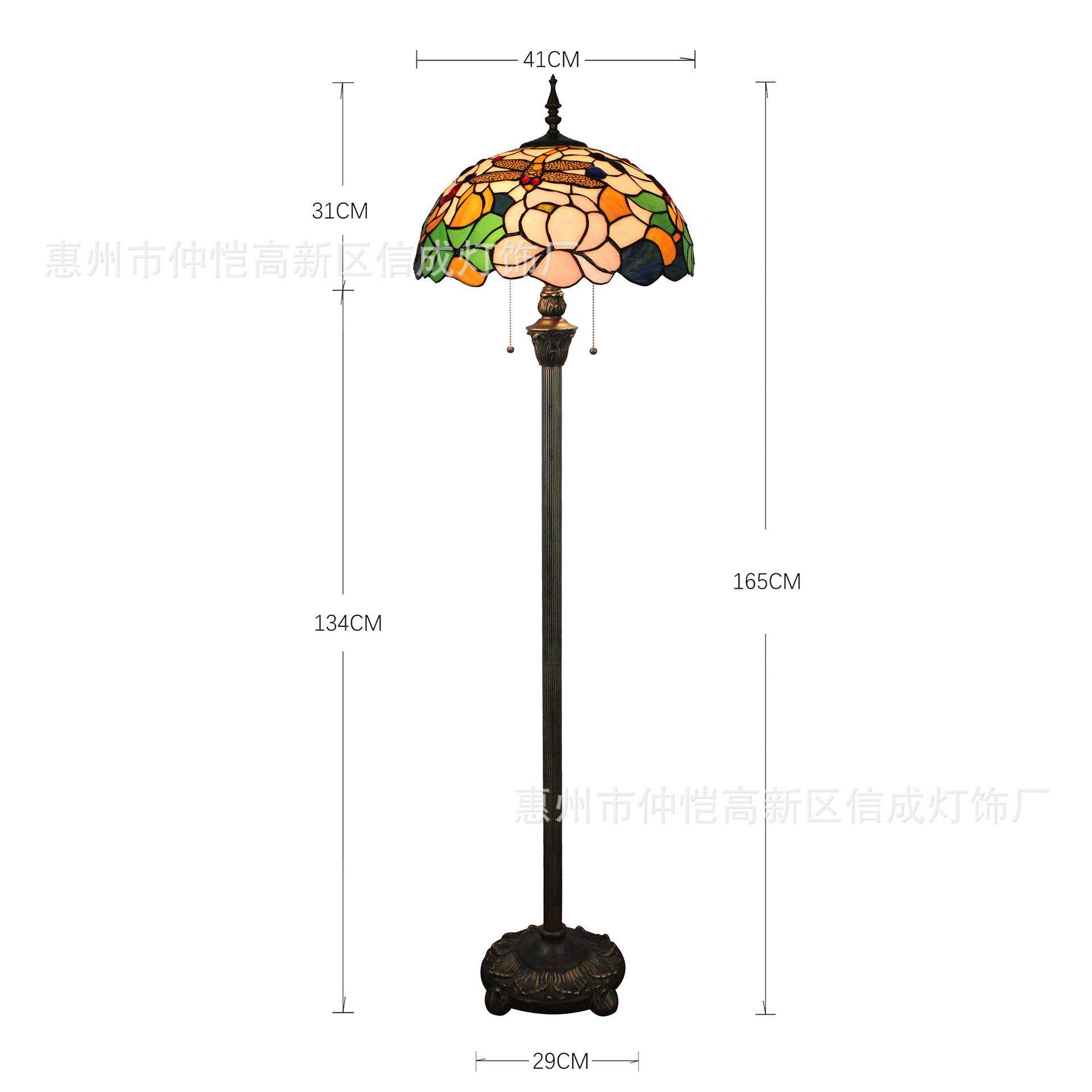 蒂凡尼蜻蜓荷花餐厅酒吧咖啡厅站立灯新中式卧室别墅睡莲落地灯