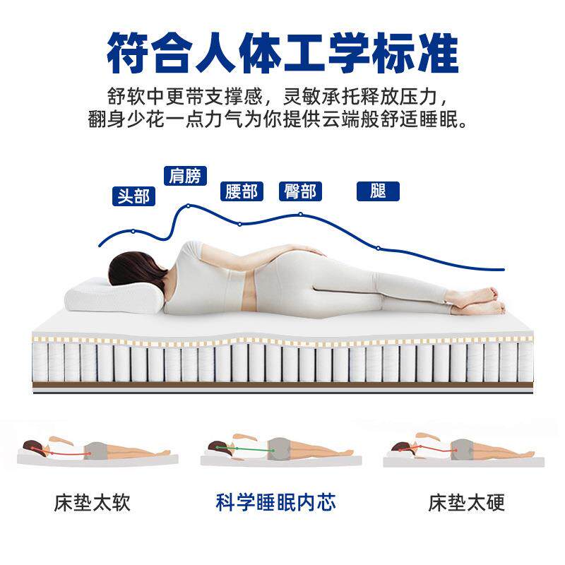1件两用棕榈乳胶海绵弹簧床垫五星级酒店双人床垫1.8米静音