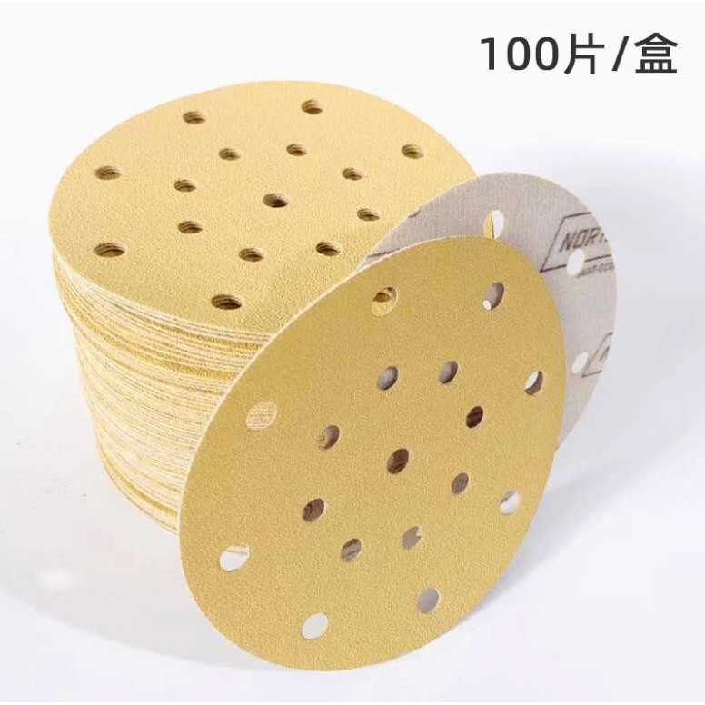 厂家诺顿 6 寸 150mm 背绒自粘圆盘砂纸片 汽车腻子家具植绒砂纸