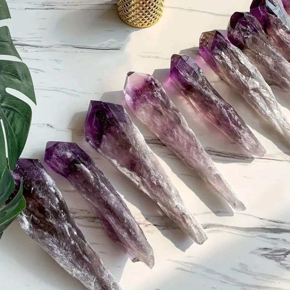 乌拉圭天然紫水晶权杖骸骨骨干紫晶石原石原皮矿石水晶工艺品摆件