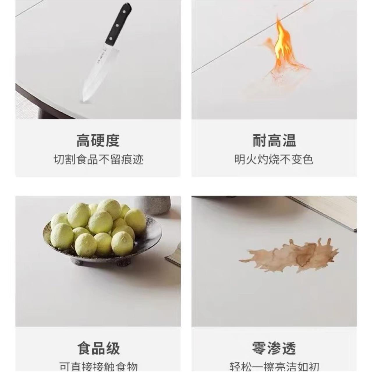 各种家具制作日式风格样板房岩板餐桌餐椅组合伸缩折叠圆形桌餐椅