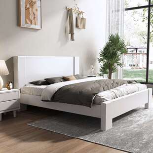 白色实木床加厚一米八乘两米二的床大床200×220双人现代简约主卧