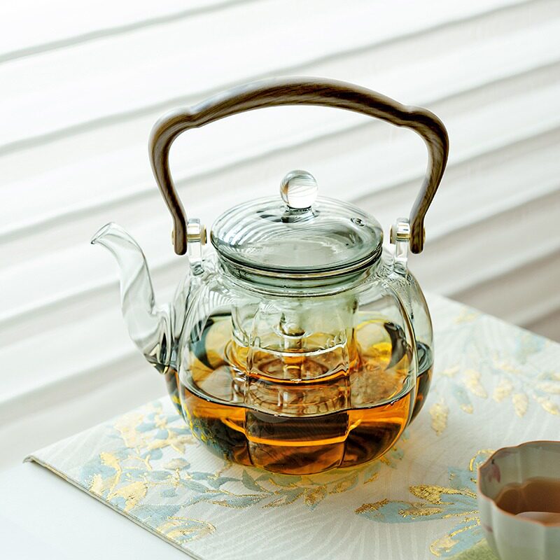 新款围炉高硼硅玻璃煮茶壶烧水壶家用加厚耐热蒸煮茶壶防烫煮茶器