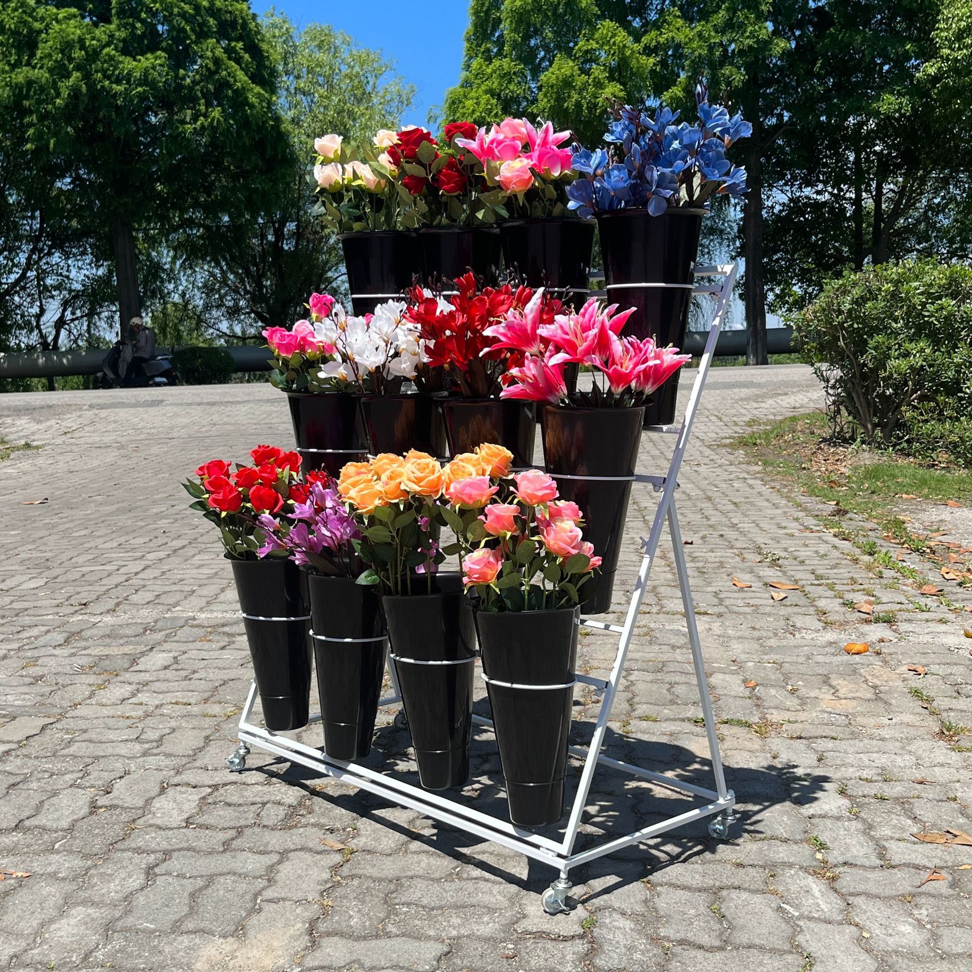 欧式圆形塑料加厚大号花桶