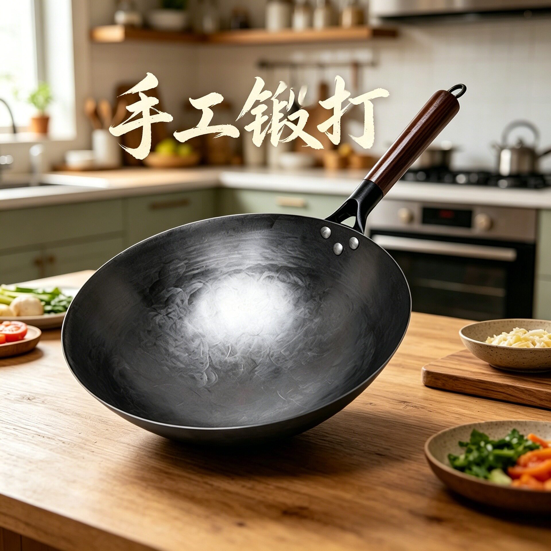 厨房用品地摊手柄无涂层炒煎锅制品铁炒锅批发不粘锅家用炒菜锅