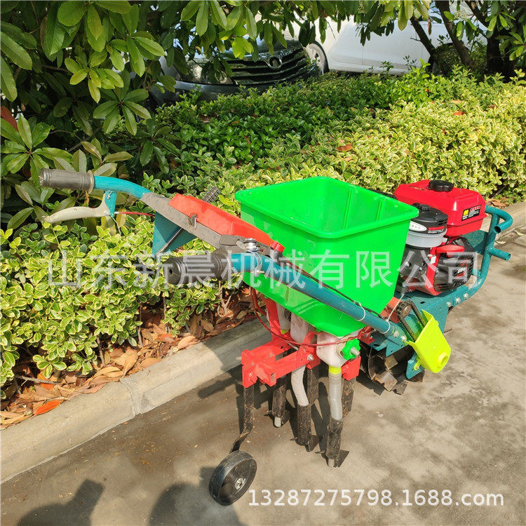 双行大豆播种机农用玉米施肥机 独轮手推小麦播种追肥机