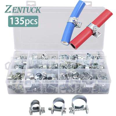 防爆箍圈135PCS盒装 镀锌迷你卡箍8-18mm 管夹抱箍组合 加厚clamp