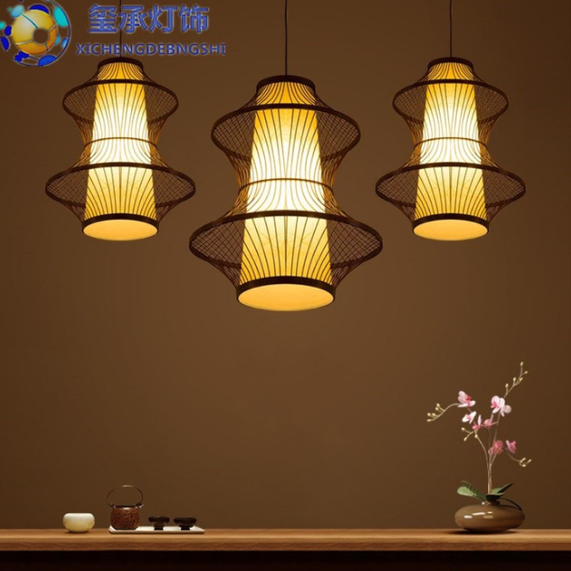 东南亚吊灯简约现代客厅创意新中式餐厅灯具酒店茶楼艺术竹艺灯饰
