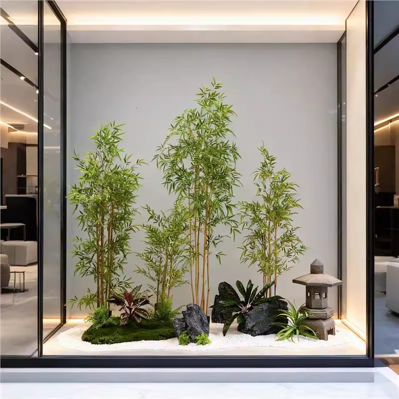 仿真竹子绿植造景组合软装新中式室内景观布置摆件橱窗装饰假植物
