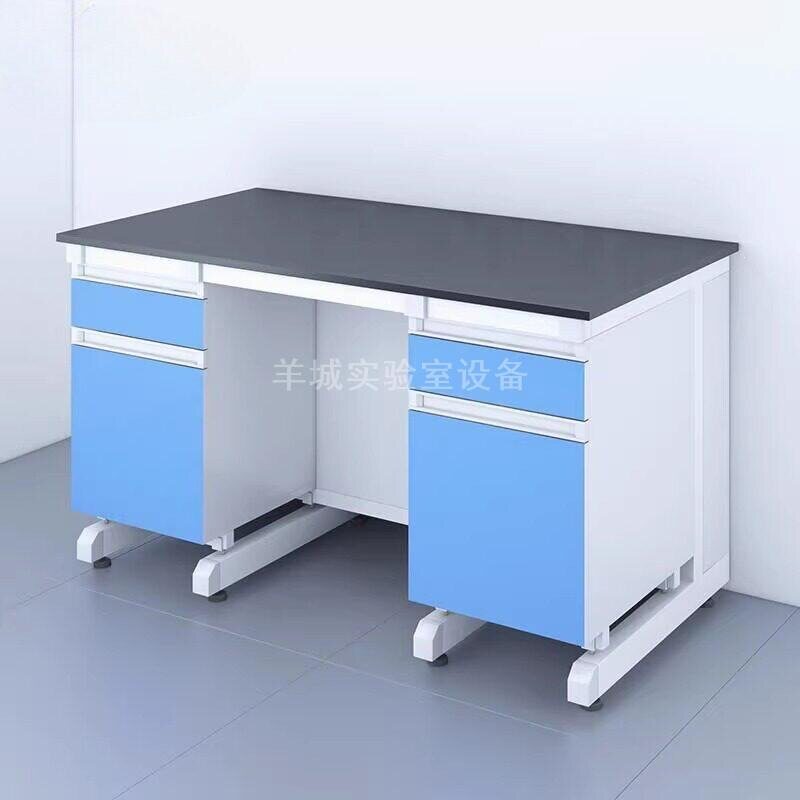 实验台实验室工作台化验室操作台化验桌1.5米钢木湖蓝色边