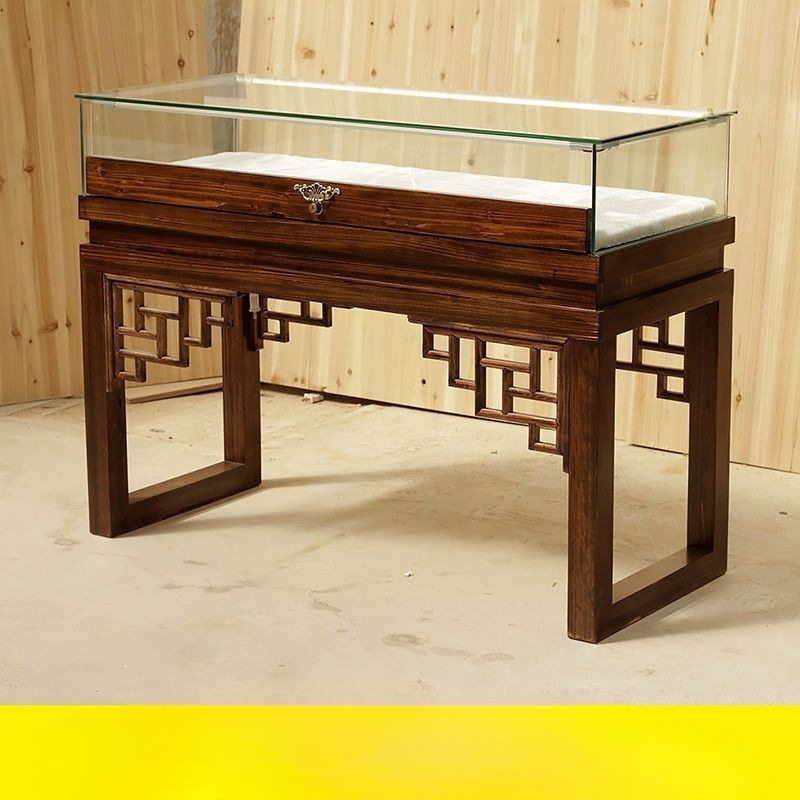 珠宝展示柜实木玻璃复古饰品首饰展柜文物玉器字画文玩柜台新中式