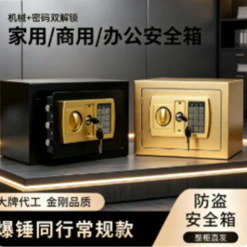 双层分区指纹密码金库家用小型男女童零钱首饰多功能保管箱批发