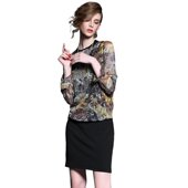 奈昕让您穿着好看个性 复古印花修 新款 化私人订制 21604欧美范时装