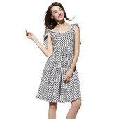 5651正品 奈昕让您穿着好看个性 化私人订制 气质文艺dress波点印花