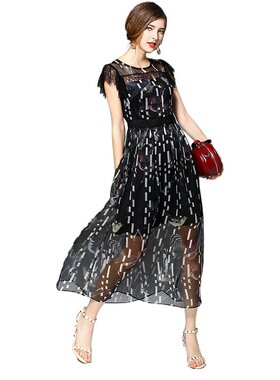 奈昕让您穿着漂亮个性化私人订制 118058 夏季新款几何图案网纱中