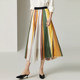 奈昕让您穿着漂亮个性 化私人订制 61808松紧腰彩色条纹印花百折半